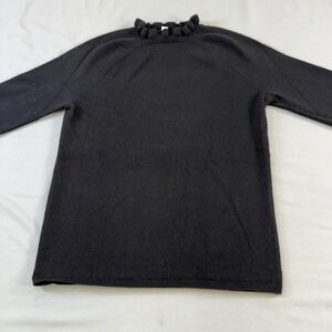 Garnett Hill Black 100% Cashmere Mock Neck Ruffle Sweater women's size S
Boho
